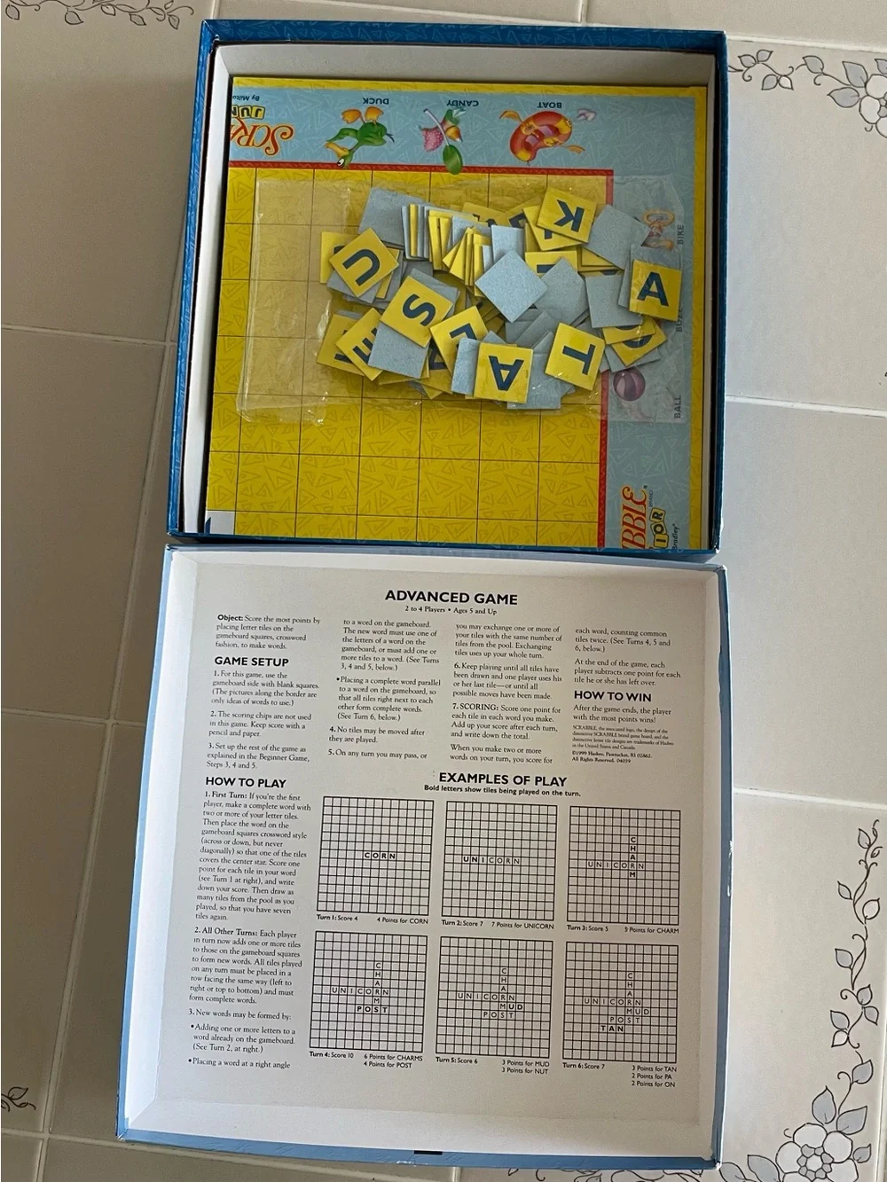 Hasbro Scrabble Junior Kids Board Game - Blue Used but still in good condition